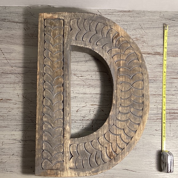 Large Wood Carved Initial “D” - Picture 8 of 8
